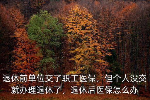 退休前單位交了職工醫(yī)保，但個(gè)人沒交就辦理退休了，退休后醫(yī)保怎么辦