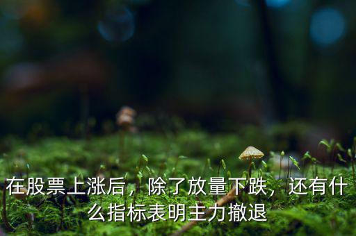 在股票上漲后，除了放量下跌，還有什么指標(biāo)表明主力撤退