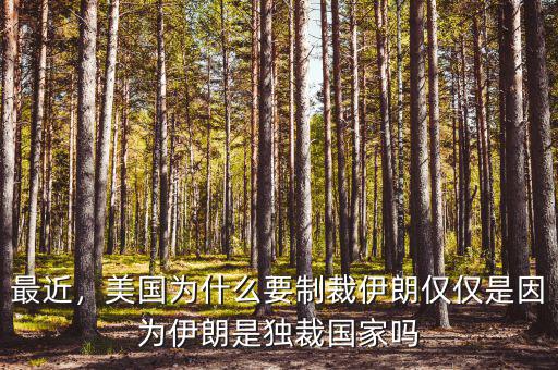 最近，美國(guó)為什么要制裁伊朗僅僅是因?yàn)橐晾适仟?dú)裁國(guó)家嗎