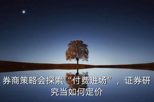 券商策略會(huì)探索“付費(fèi)進(jìn)場(chǎng)”，證券研究當(dāng)如何定價(jià)