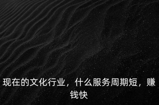 現(xiàn)在的文化行業(yè)，什么服務(wù)周期短，賺錢快