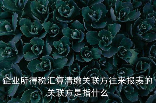 企業(yè)所得稅匯算清繳關(guān)聯(lián)方往來報(bào)表的關(guān)聯(lián)方是指什么