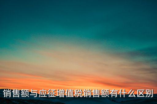 銷(xiāo)售額與應(yīng)征增值稅銷(xiāo)售額有什么區(qū)別