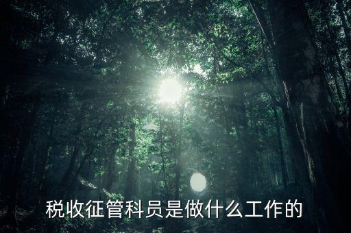 國稅局征管員和企業(yè)要做什么，稅收征管的公務(wù)員主要做什么工作
