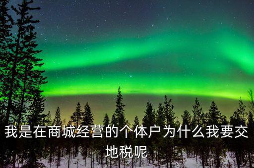 個體戶為什么要交地稅，我是在商城經(jīng)營的個體戶為什么我要交地稅呢