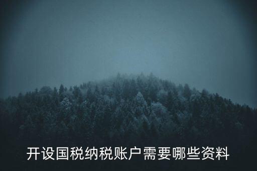 開國稅都需要帶什么資料，開設國稅納稅賬戶需要哪些資料