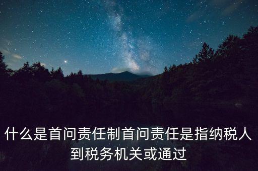 稅務(wù)首問責(zé)任制是什么，首問負(fù)責(zé)制度是指什么