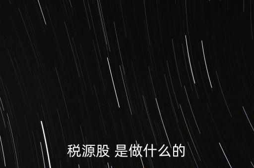 稅源管理二股什么意思，稅源股 是做什么的