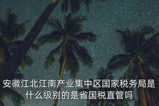 安徽江北江南產業(yè)集中區(qū)國家稅務局是什么級別的是省國稅直管嗎
