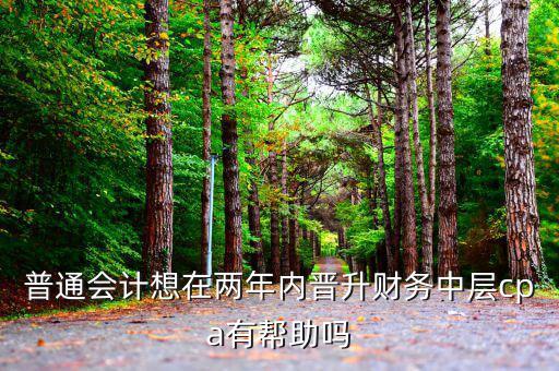 國稅有什么升職路線，普通會計想在兩年內(nèi)晉升財務(wù)中層cpa有幫助嗎