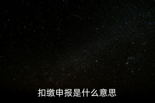 扣繳企業(yè)所得稅申報(bào)是什么意思，個人所得稅扣繳申報(bào)啥意思
