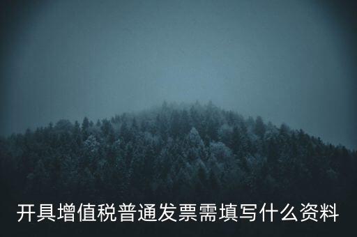 開增值稅普通票需要什么資料，購(gòu)買增值稅普通發(fā)票需要什么資料