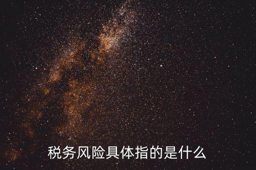 稅務風險具體指的是什么