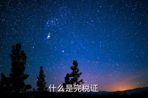 完稅證明包括什么，什么是完稅證