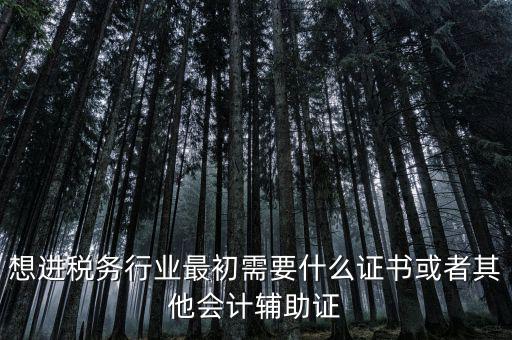 進稅務(wù)局需要什么證件，想進稅務(wù)行業(yè)最初需要什么證書