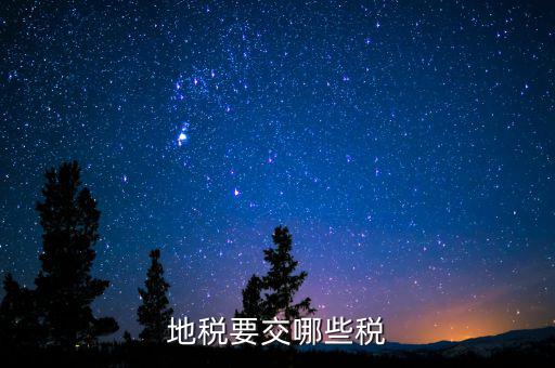 地稅要交哪些稅