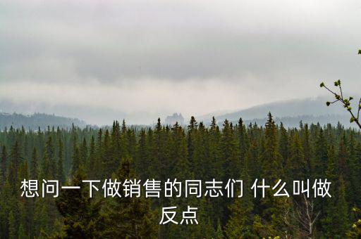 什么是銷售返點，想問一下做銷售的同志們 什么叫做 反點