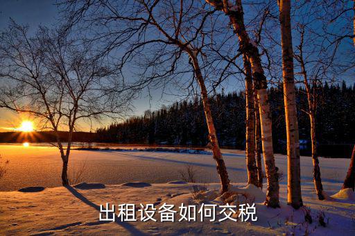 出租閑置設(shè)備應(yīng)繳納什么稅，設(shè)備租賃交什么稅