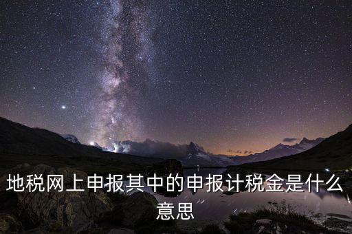 地稅網上申報其中的申報計稅金是什么意思