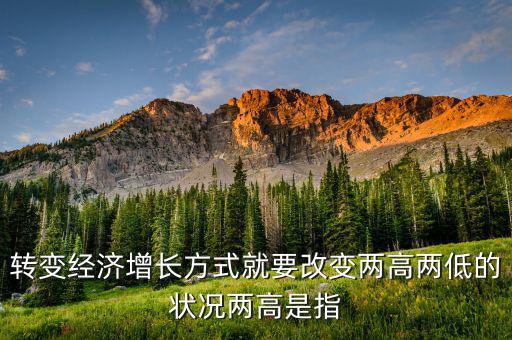 什么是兩提高兩降低，轉(zhuǎn)變經(jīng)濟(jì)增長(zhǎng)方式就要改變兩高兩低的狀況兩高是指