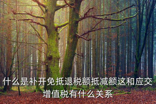 什么是補開免抵退稅額抵減額這和應交增值稅有什么關系