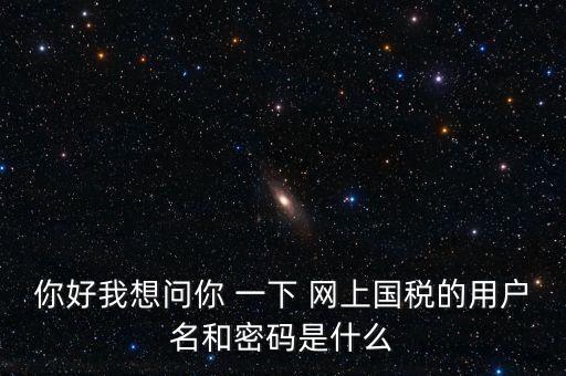 什么是電子稅務(wù)局密碼，你好我想問(wèn)你 一下 網(wǎng)上國(guó)稅的用戶名和密碼是什么