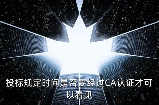 什么情況下需要ca證書，投標(biāo)規(guī)定時間是否要經(jīng)過CA認(rèn)證才可以看見