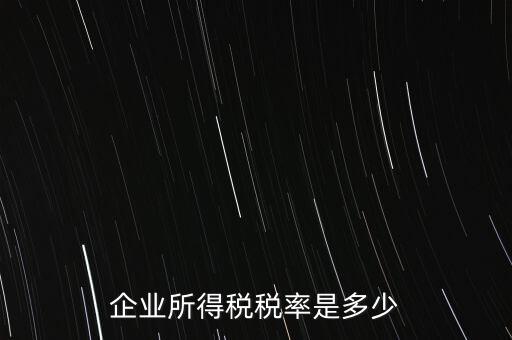企業(yè)所得稅稅率是多少