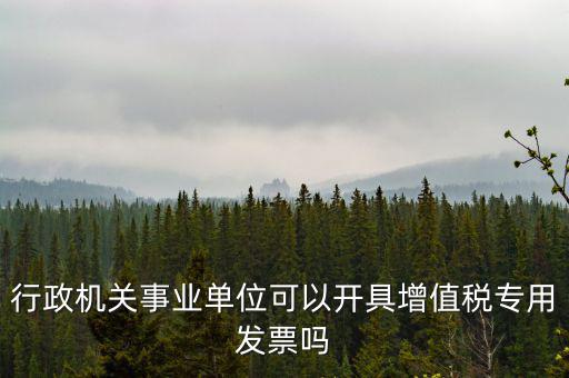 行政機(jī)關(guān)事業(yè)單位可以開具增值稅專用發(fā)票嗎
