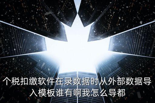 個稅扣繳軟件在錄數(shù)據(jù)時從外部數(shù)據(jù)導(dǎo)入模板誰有啊我怎么導(dǎo)都