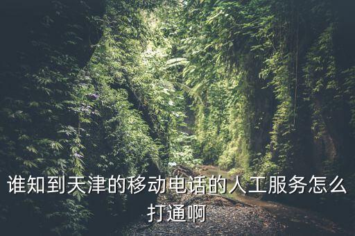 天津12366為什么打不通，誰知到天津的移動(dòng)電話的人工服務(wù)怎么打通啊