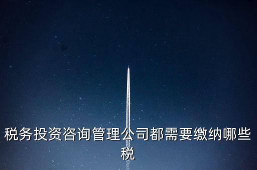 咨詢公司按什么納稅，稅務(wù)投資咨詢管理公司都需要繳納哪些稅