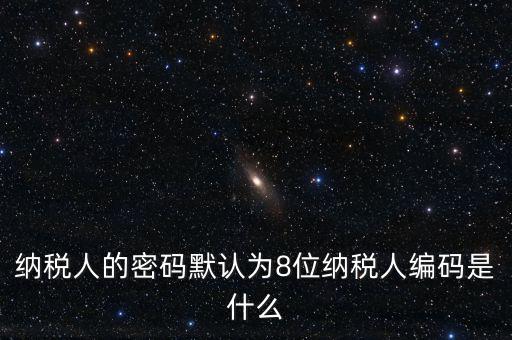 8位國稅納稅編碼是什么，納稅人的密碼默認為8位納稅人編碼是什么