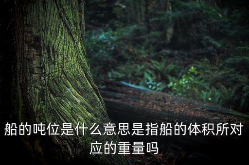 什么是車船噸位，船舶噸位是什么意思