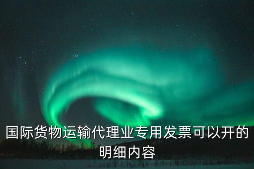 國際貨物運輸代理業(yè)專用發(fā)票可以開的明細內(nèi)容