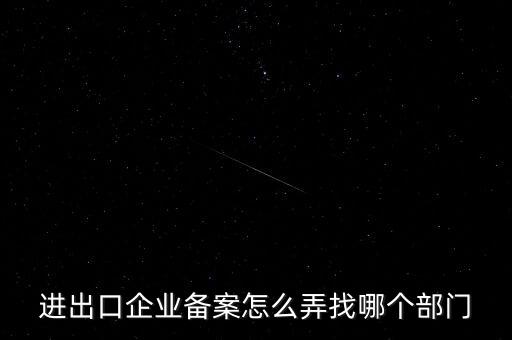 進(jìn)出口企業(yè)備案怎么弄找哪個部門