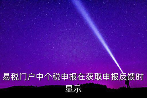 易稅門(mén)戶中個(gè)稅申報(bào)在獲取申報(bào)反饋時(shí)顯示