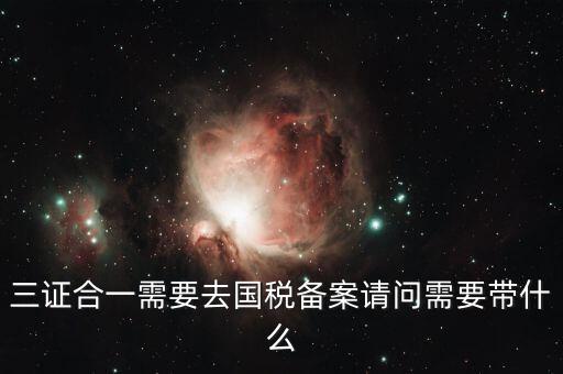 三證合一需要去國(guó)稅備案請(qǐng)問需要帶什么