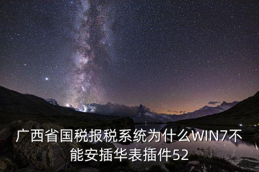廣西省國稅報(bào)稅系統(tǒng)為什么WIN7不能安插華表插件52