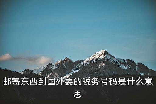 郵寄東西到國外要的稅務(wù)號碼是什么意思