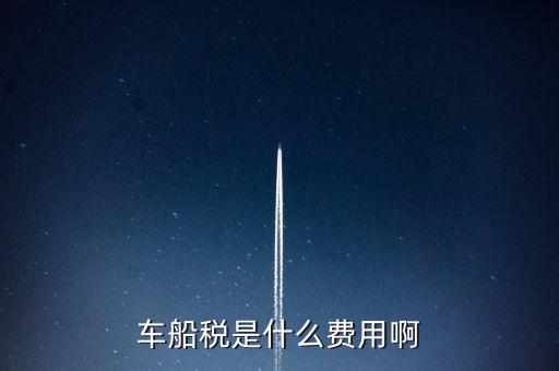 報銷車船費是什么，車船稅是什么費用啊