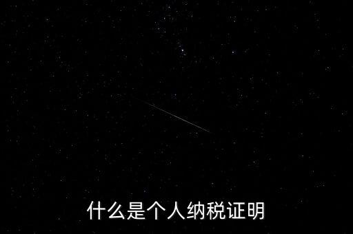 個(gè)稅完稅證明是什么，什么是個(gè)人納稅證明
