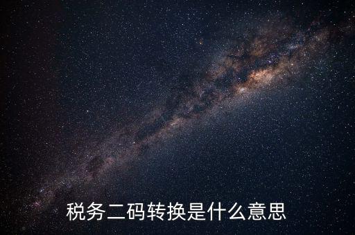 稅務二碼轉換是什么意思