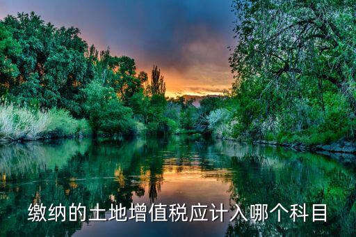 土地增值稅計什么科目，繳納的土地增值稅應計入哪個科目