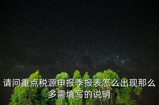 重點稅源申報要填什么，重點稅源申報表怎樣填