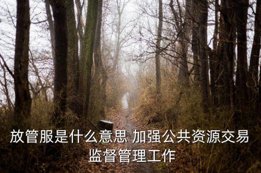稅務(wù)系統(tǒng)放管服指什么，放管服是什么意思 加強(qiáng)公共資源交易 監(jiān)督管理工作