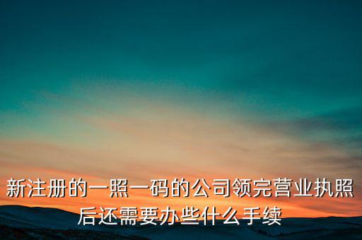 新注冊的一照一碼的公司領完營業(yè)執(zhí)照后還需要辦些什么手續(xù)