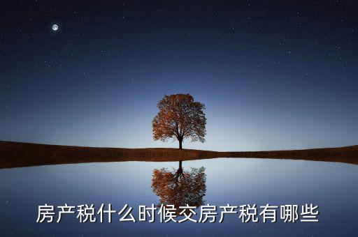 什么時(shí)候交房產(chǎn)稅，房子什么時(shí)候交稅