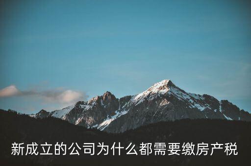 房產(chǎn)稅為什么要企業(yè)交，房地產(chǎn)開發(fā)項(xiàng)目時(shí)為什么要繳納企業(yè)所得稅