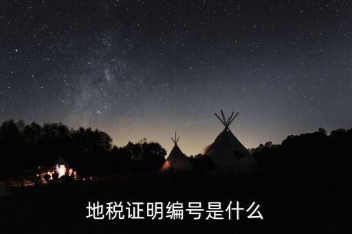 地稅證明編號(hào)是什么
